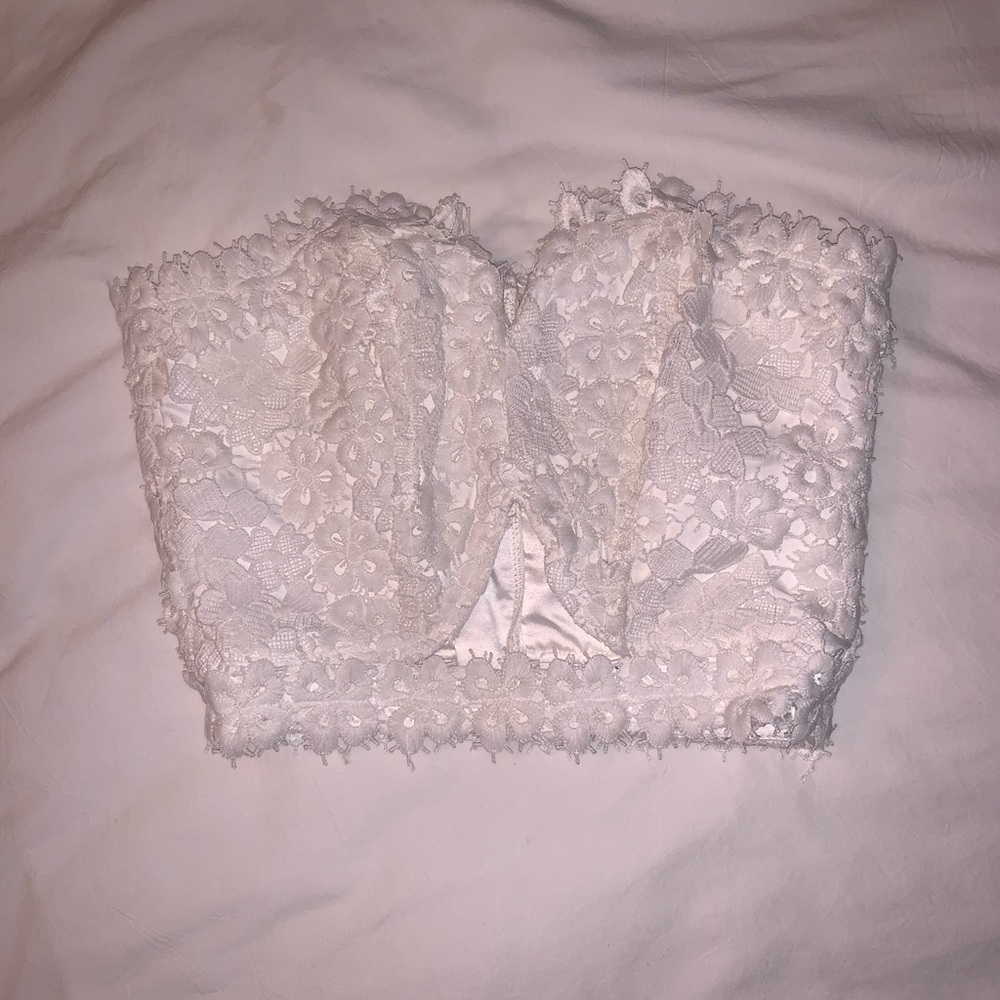 ASOS Floral/lace cut our crop top